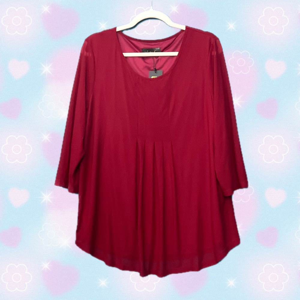 Elegant Wine/Maroon Women's Top NWT 22”p2p 28”length